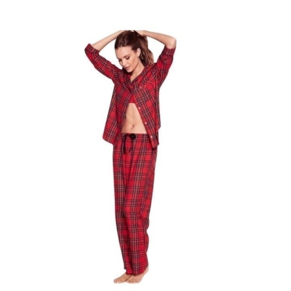 Victoria's Secret Red New Tartan Plaid Pajama‎ Small Pants